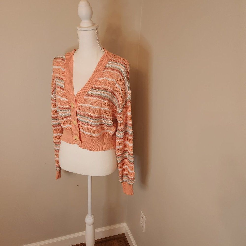 Major Label Group Cropped Striped Cardigan - Picture 3 of 8